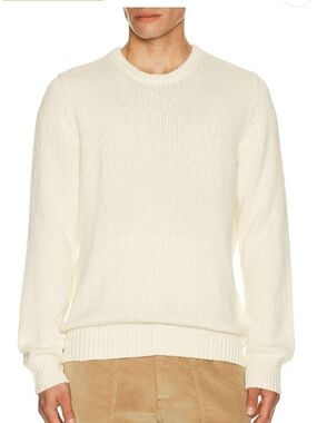 Faherty Cream Crewneck Knit Sweater